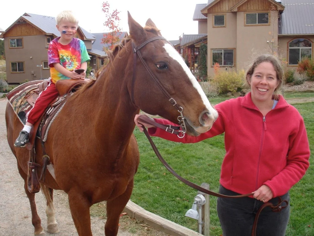 Pedestrian pathway becomes an equestrian pathway.