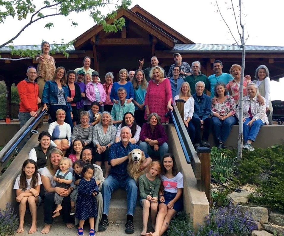 Motley crew in front of the common house.