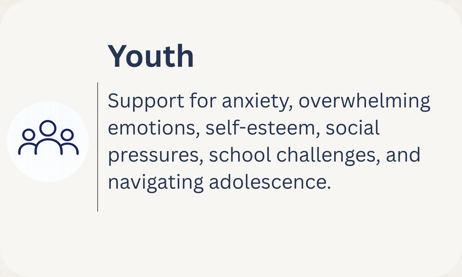 Youth mental health therapy in Ottawa supporting teens with anxiety, emotional regulation, self-esteem, friendships, and school challenges.