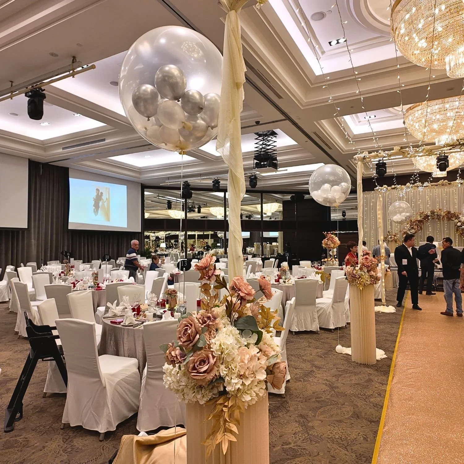 Silver & White Balloons