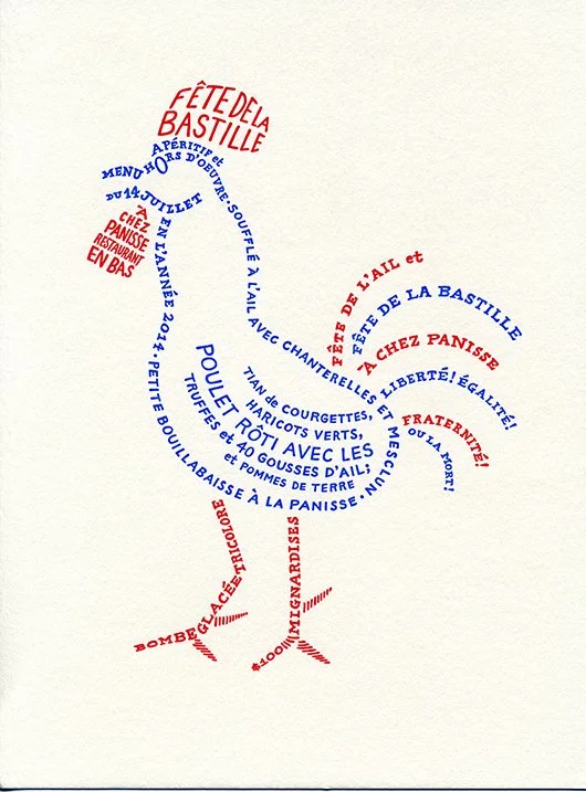 Calligram Menu For Chez Panisse