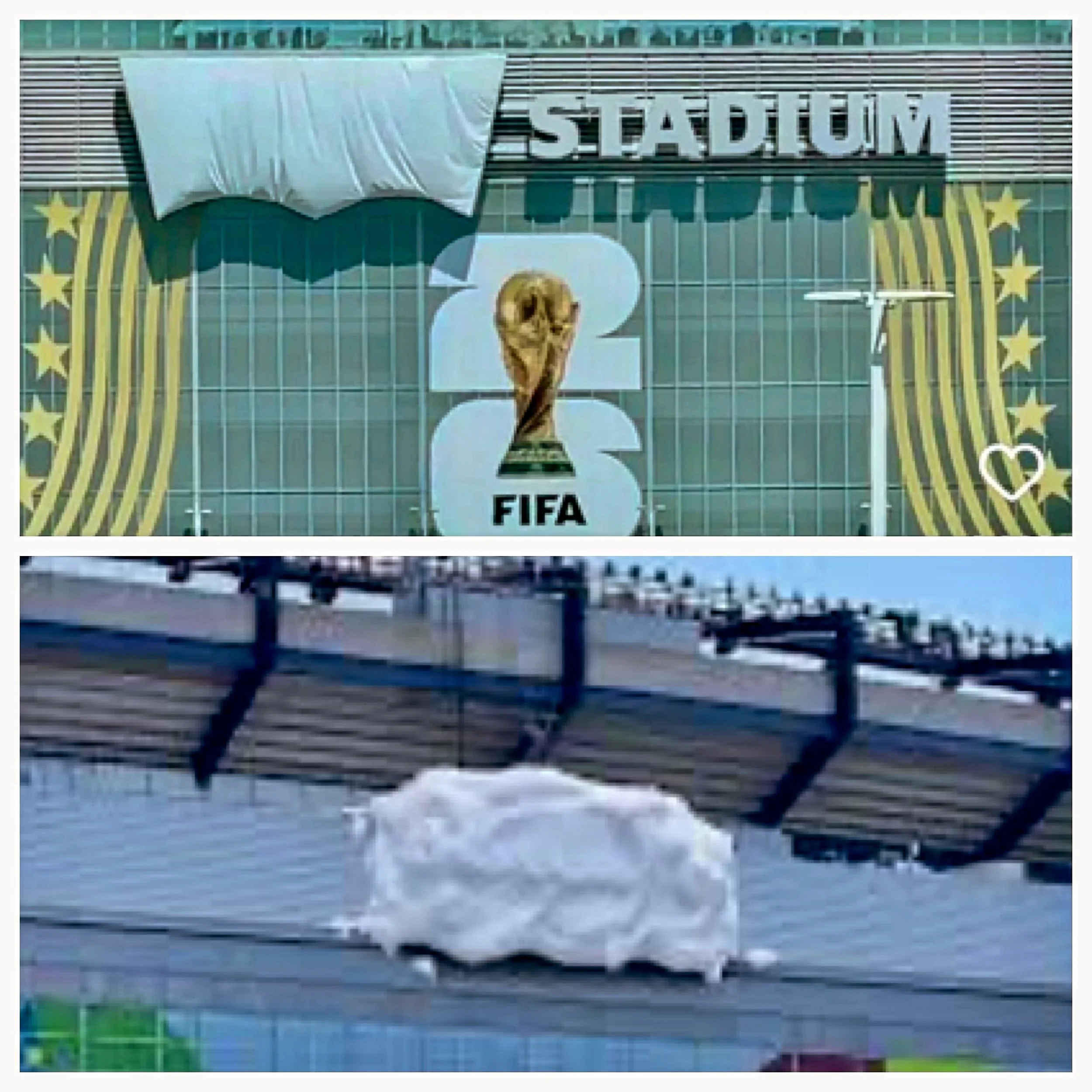 The World Cup Coverup.

Not the scandal kind. The kind with tarps and white sheets. FIFA ordered non-sponsor brands to hide their stadium logos.

So, Levi&rsquo;s&reg; Stadium became the San Francisco Bay Area Stadium. And Gillette Stadium became Bos