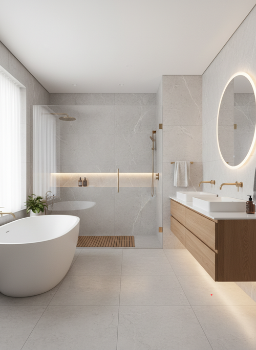 Dark marble bath