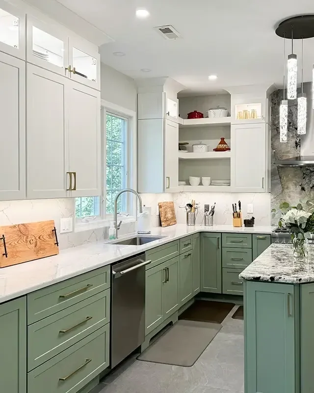 forest green kitchen