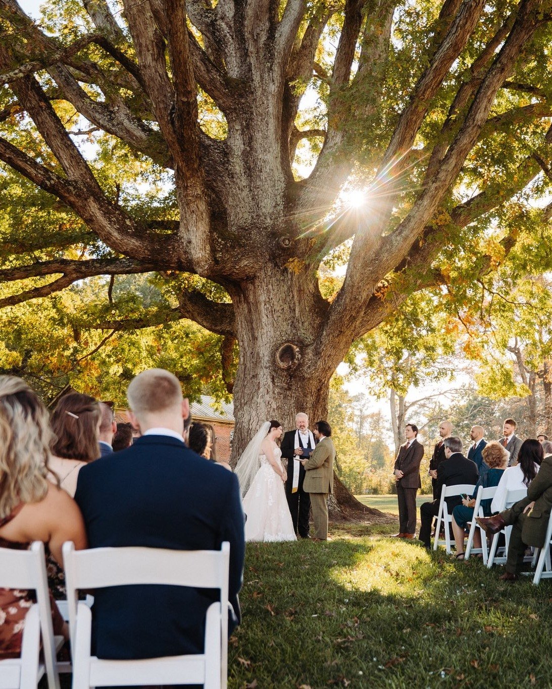 Happy 1st Anniversary to Hannah &amp; Matthew!🥂 One year ago, Hannah and Matthew celebrated their big day on our historic grounds under the most perfect October golden-hour light. Hosting their fall wedding was such an honor, and watching their love