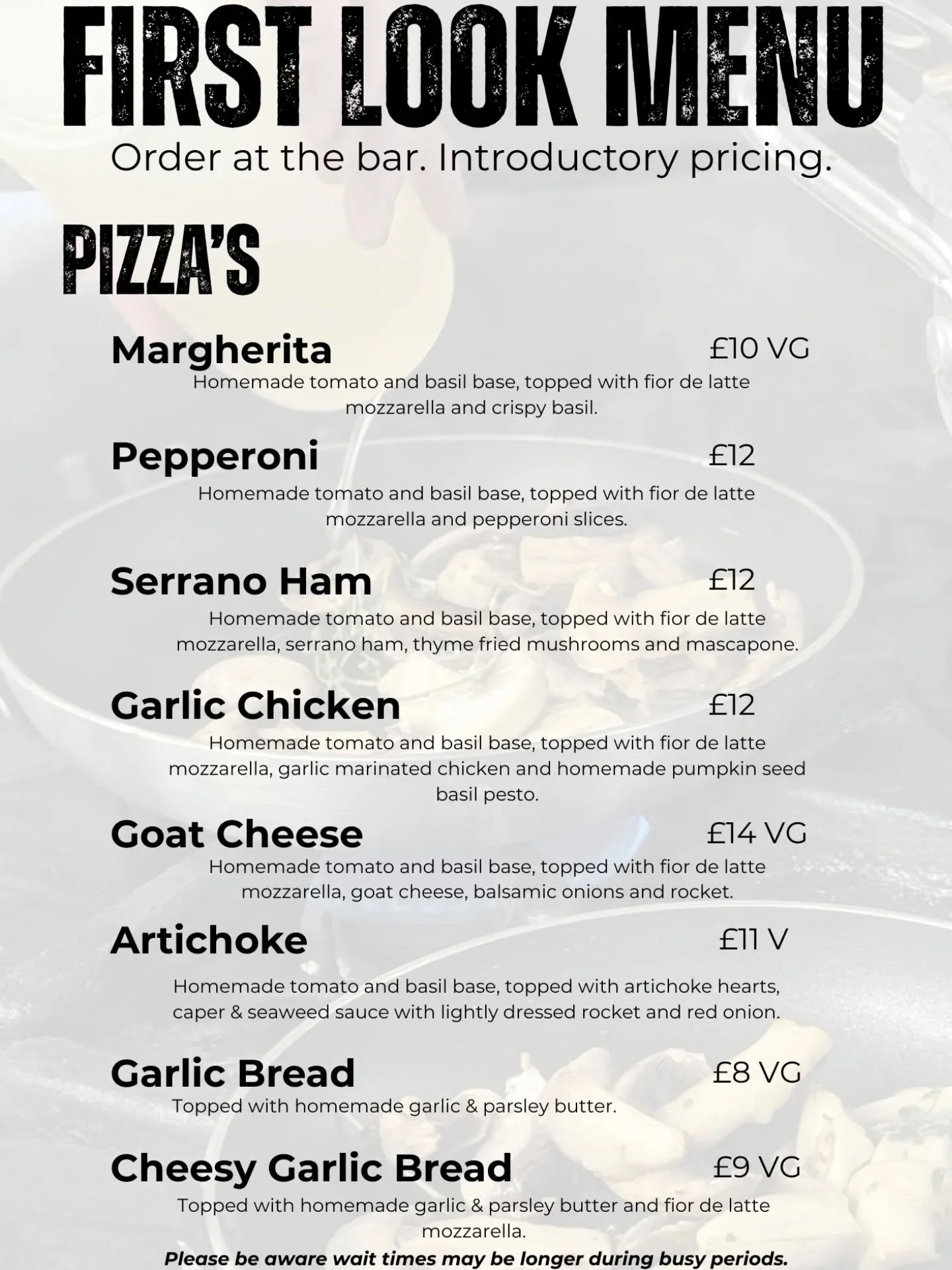 🚨 5PM. TONIGHT. WALK INS ONLY🚨

👀Looking for somewhere to start the weekend off right? 
Look no further! 

🍴We are launching our first look menu. Please note these are Introductory prices and we will NOT be taking bookings at this time.

⏳Please 