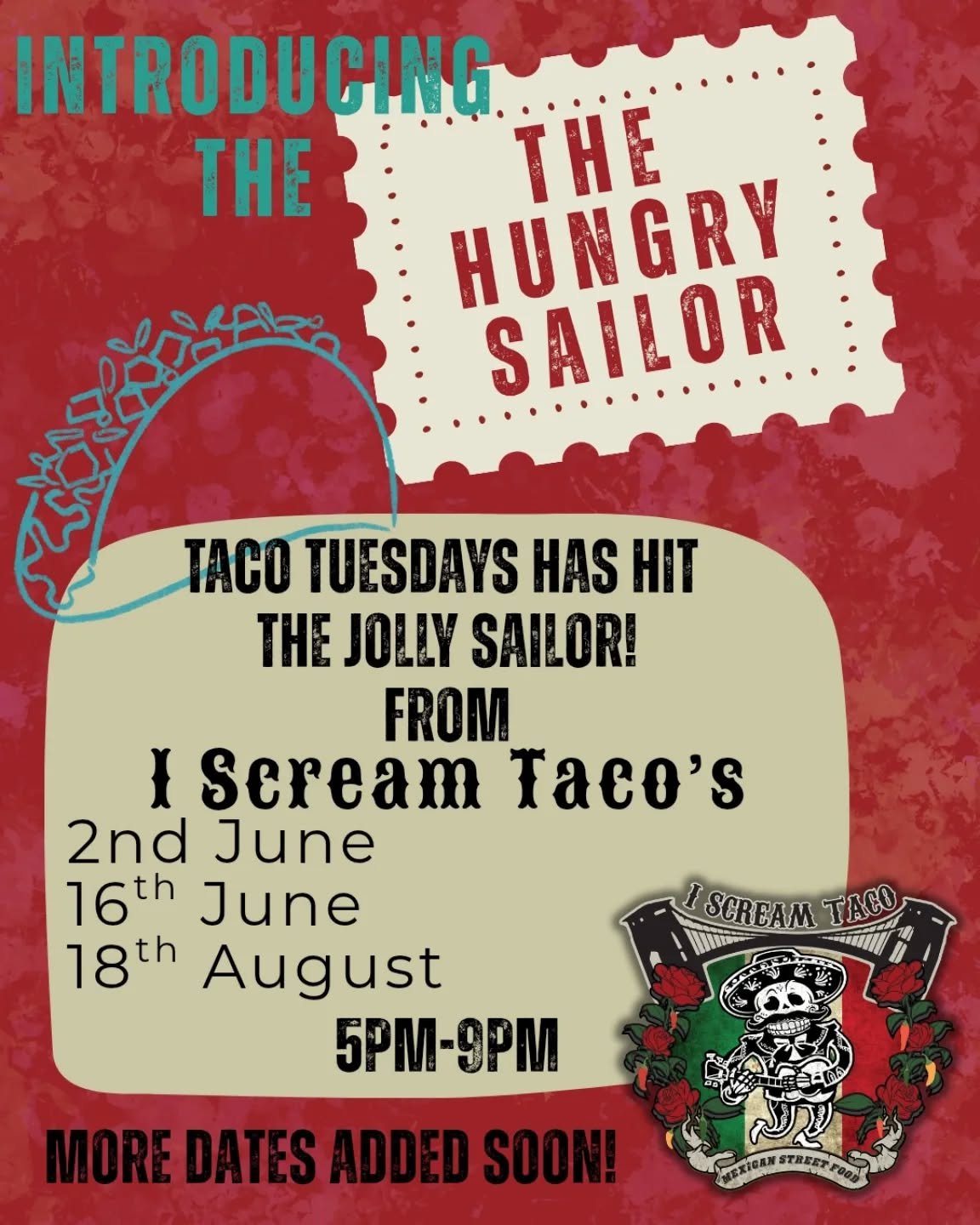 ITS TACO TUESDAY @ THE JOLLY SAILOR 🌮

 @iscreamtaco will be serving Gluten Free authentic home-cookes mexican street food! 

6pm-9pm 🌮

Come down for a cold pint and some gorgeous tacos. Wat in or take away 🍻

#tacotuesday #bristol #bath #foodtru