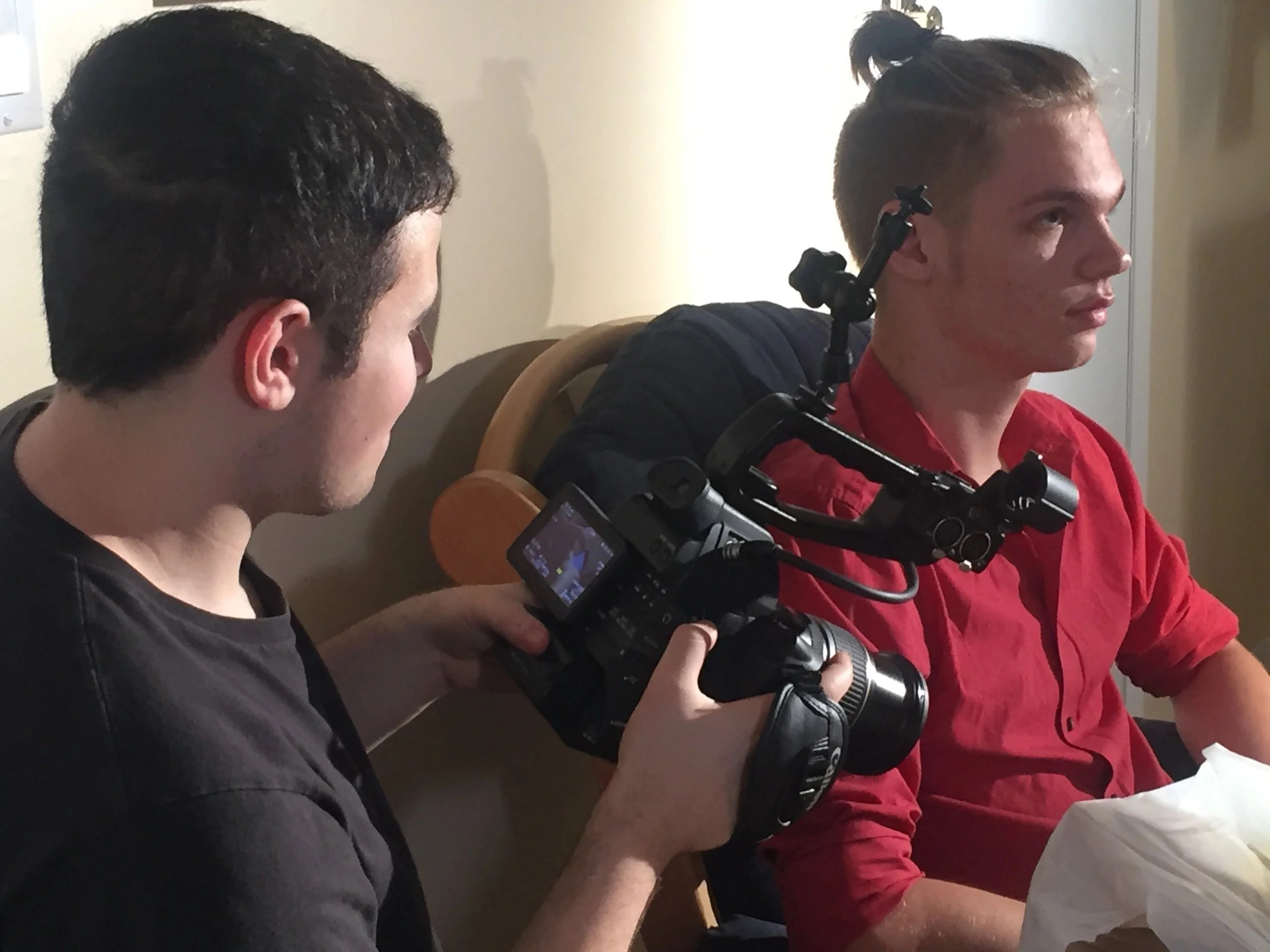 Max Hechtman filming a pivotal scene with Lucas Iverson.