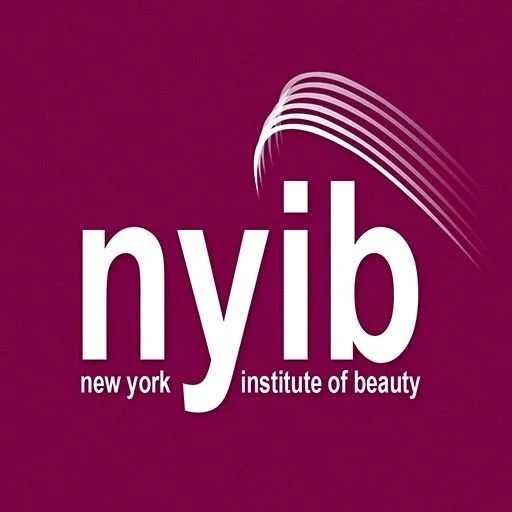 Logo of the New York Institute of Beauty with the letters "nyib" and curved lines above.