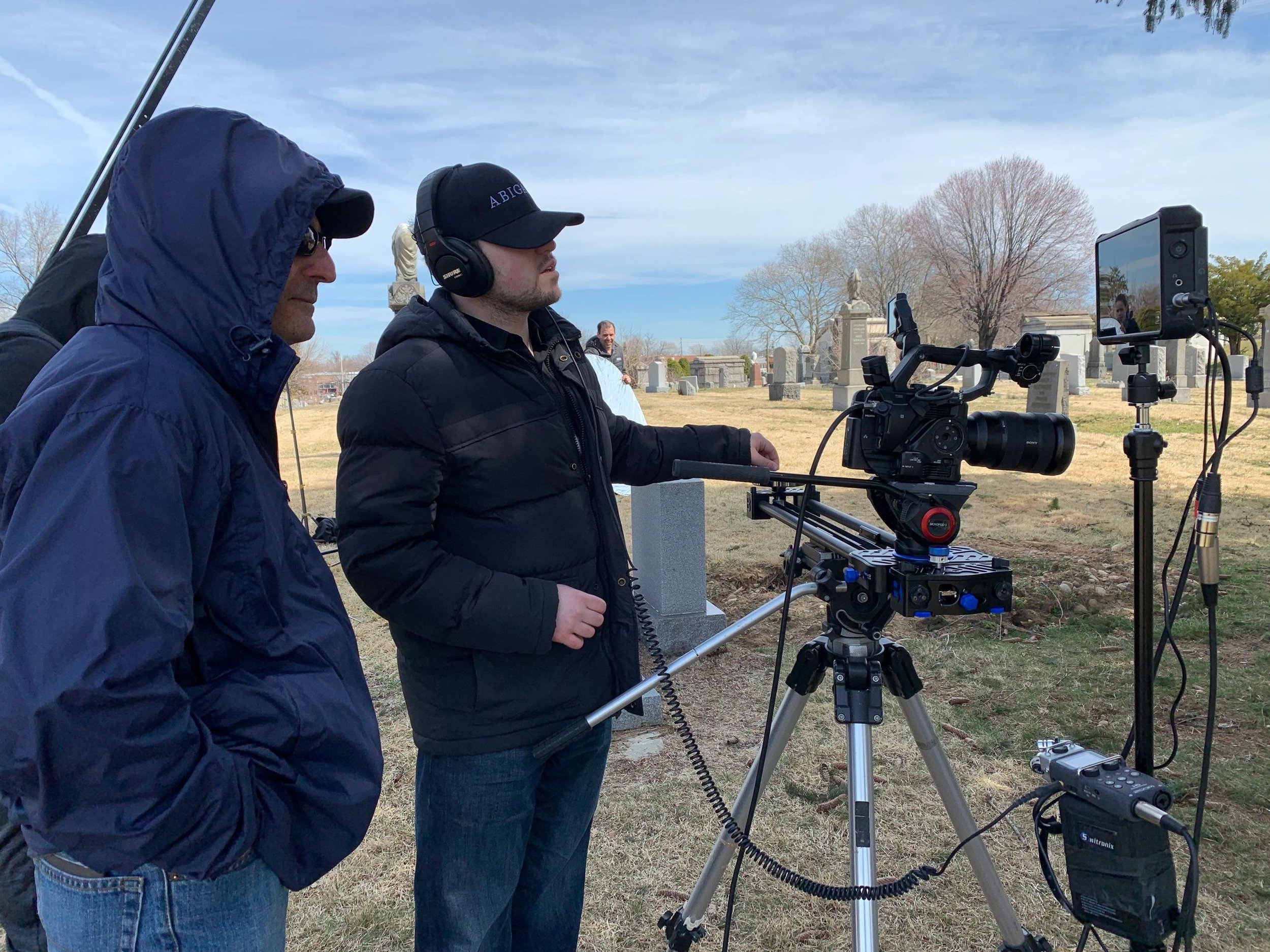 Max Hechtman and co-director of photography Joe Daniele set up a shot.