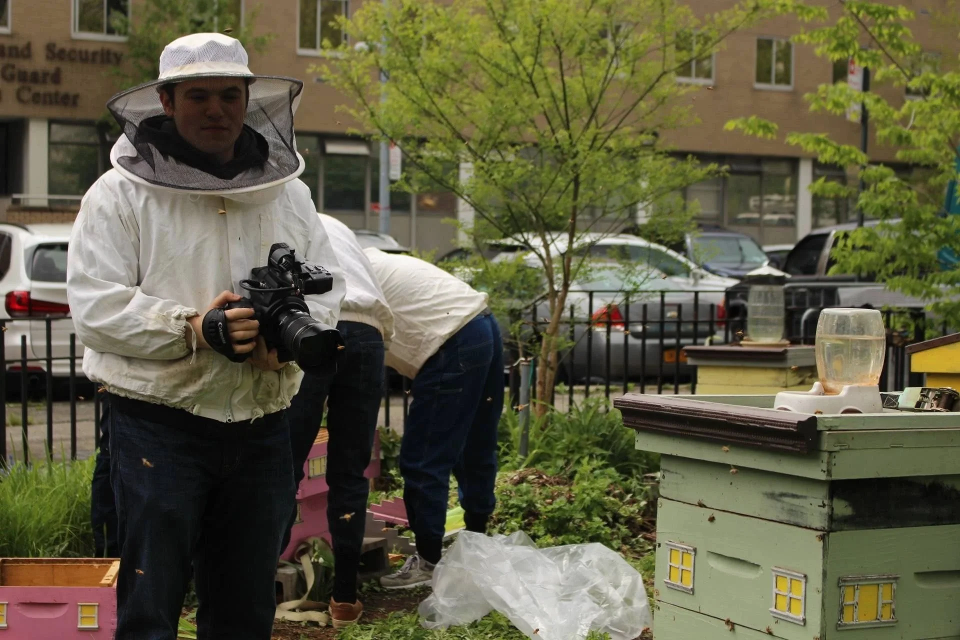 Max Hechtman shooting footage of the Battery Park Conservatory