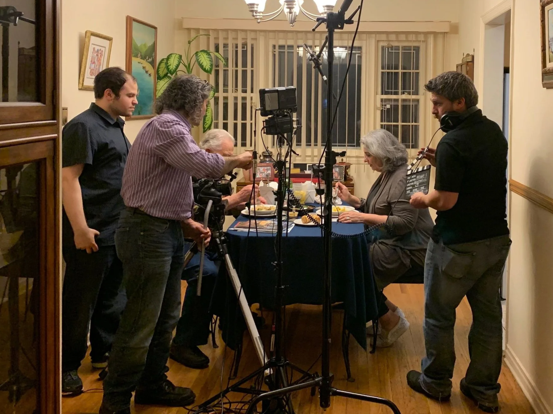 Max Hechtman, Christonikos Tsalikis and co-director of photography Joe Daniele set up the shot.