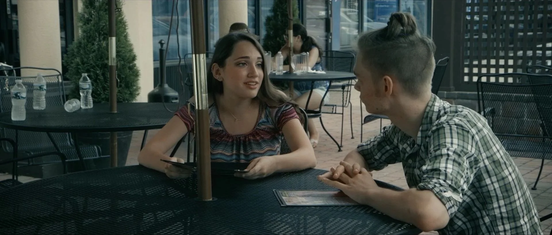 Rachel Steiner as Monica and Lucas Iverson as Milo