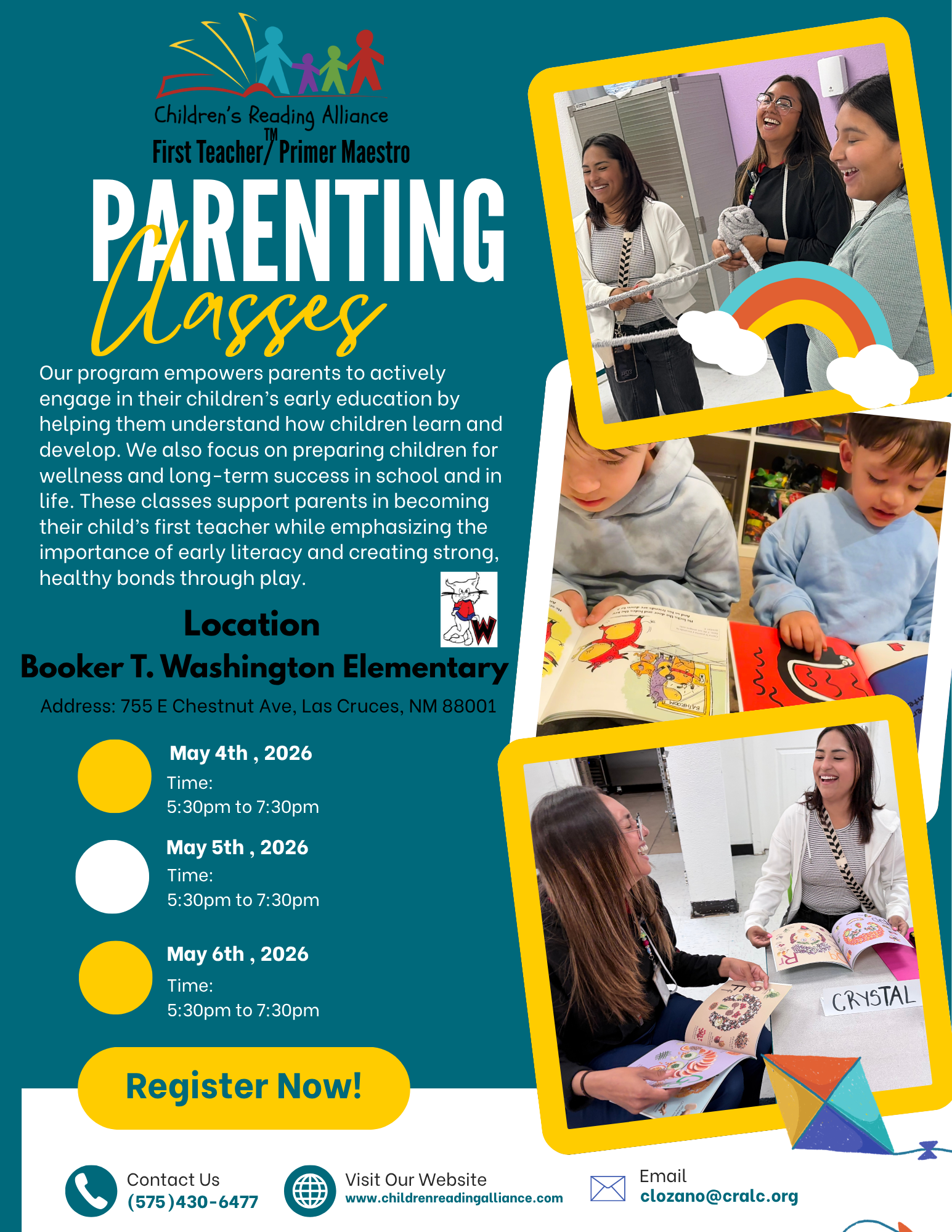 May/ Mayo: First Teacher/ Primer Maestro Parenting Classes
