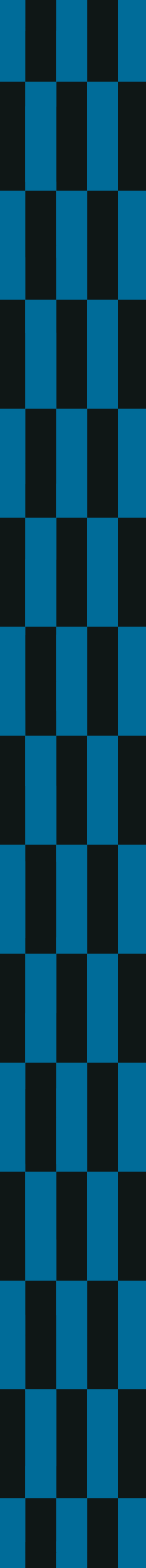 Vertical checkered pattern with alternating black and blue squares.