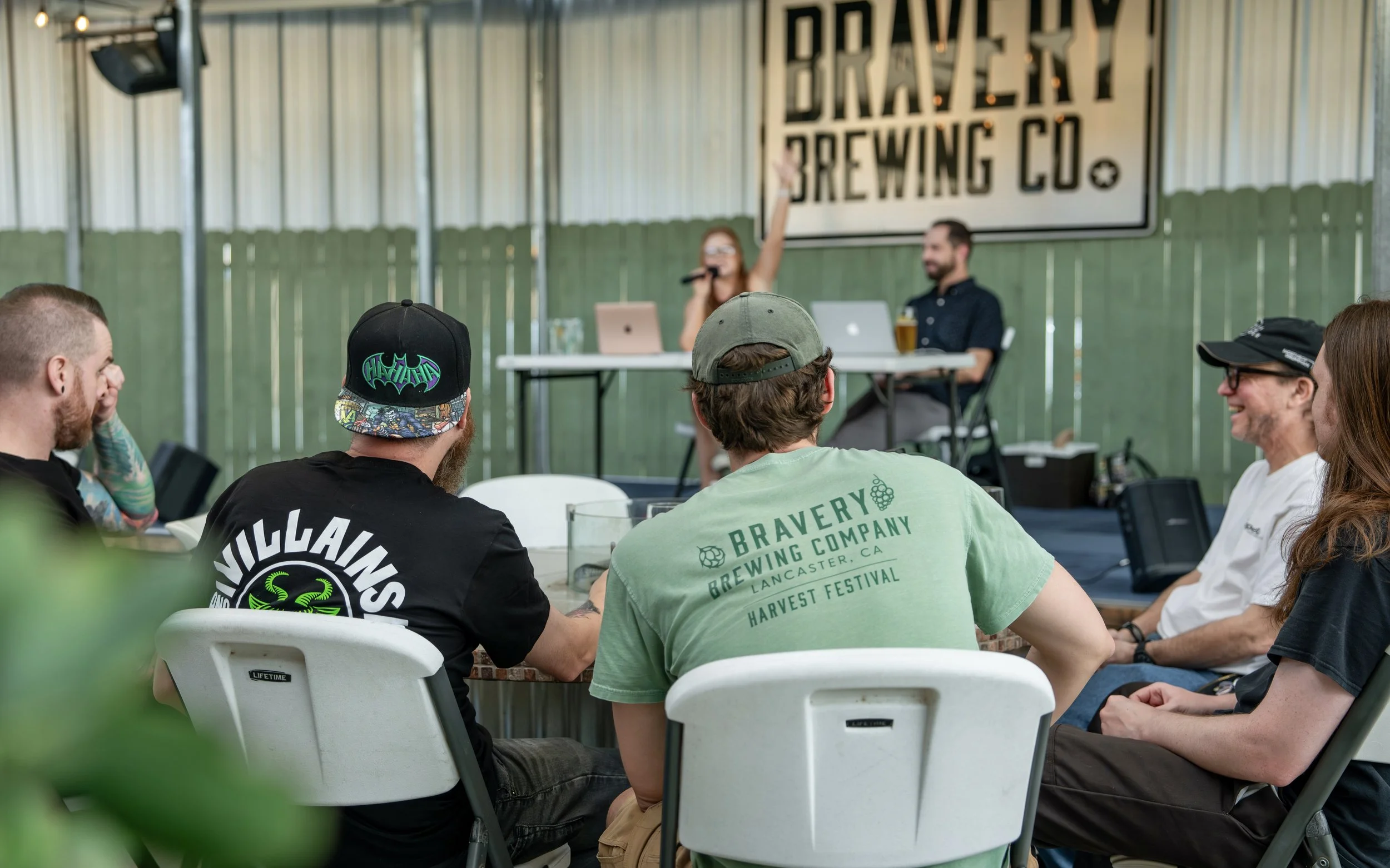 Photo of a team playing No Bullshit trivia