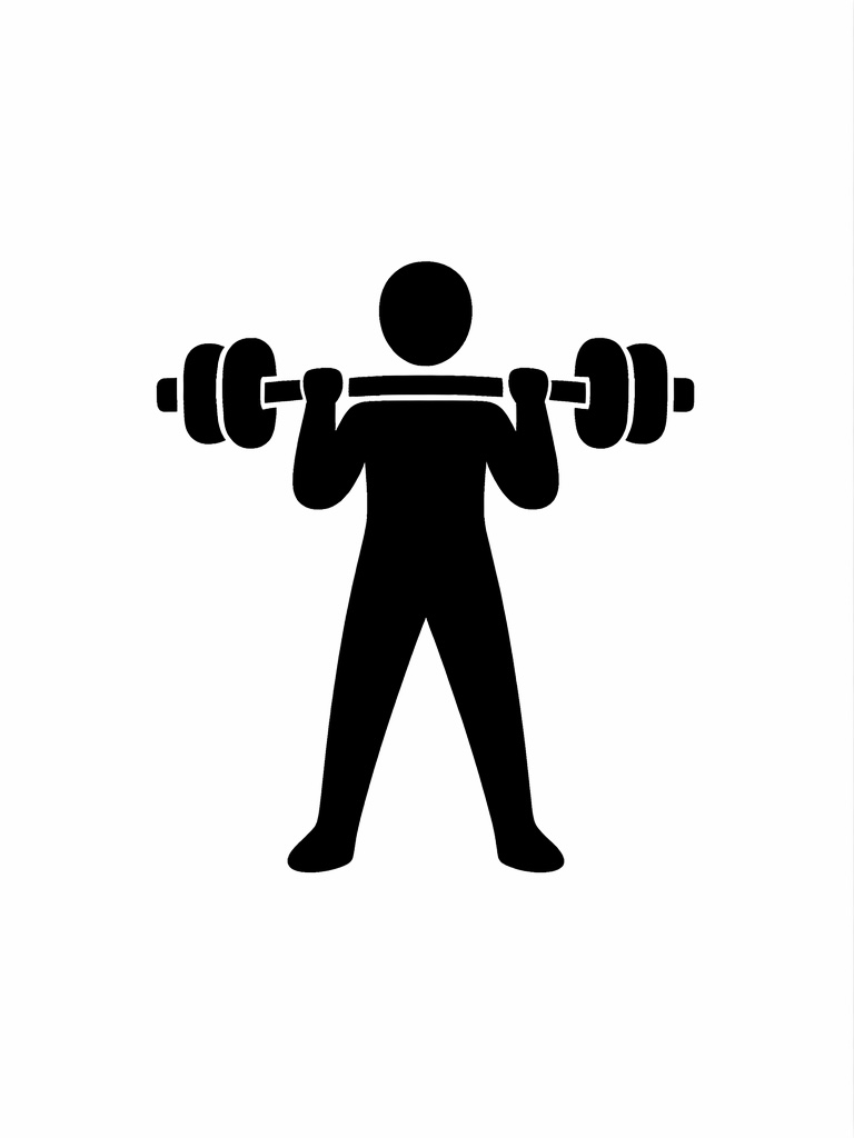 Silhouette of a person lifting a barbell loaded with weights.