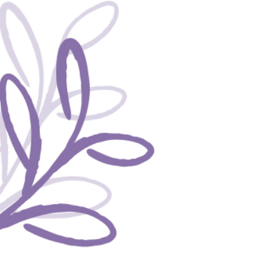 Un dessin de branche stylisée en violet sur fond noir.