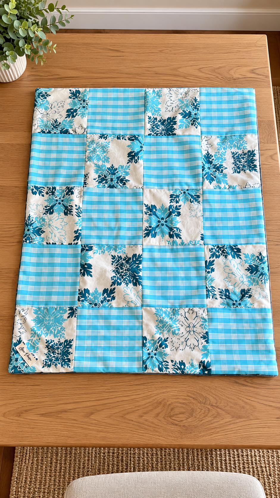 Aqua Floral Patchwork Mat Display.png