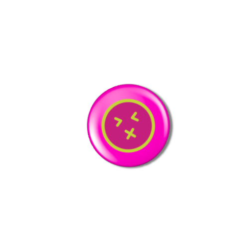 A pink glossy sphere with a neon green smiley face and 'x' eyes, floating against a black background.