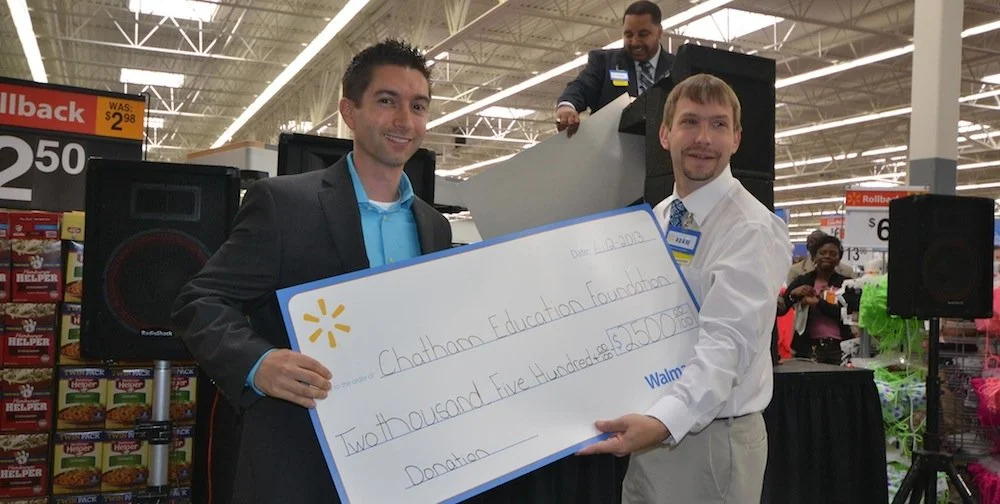 Walmart Presents Check to Chatham Education Foundation