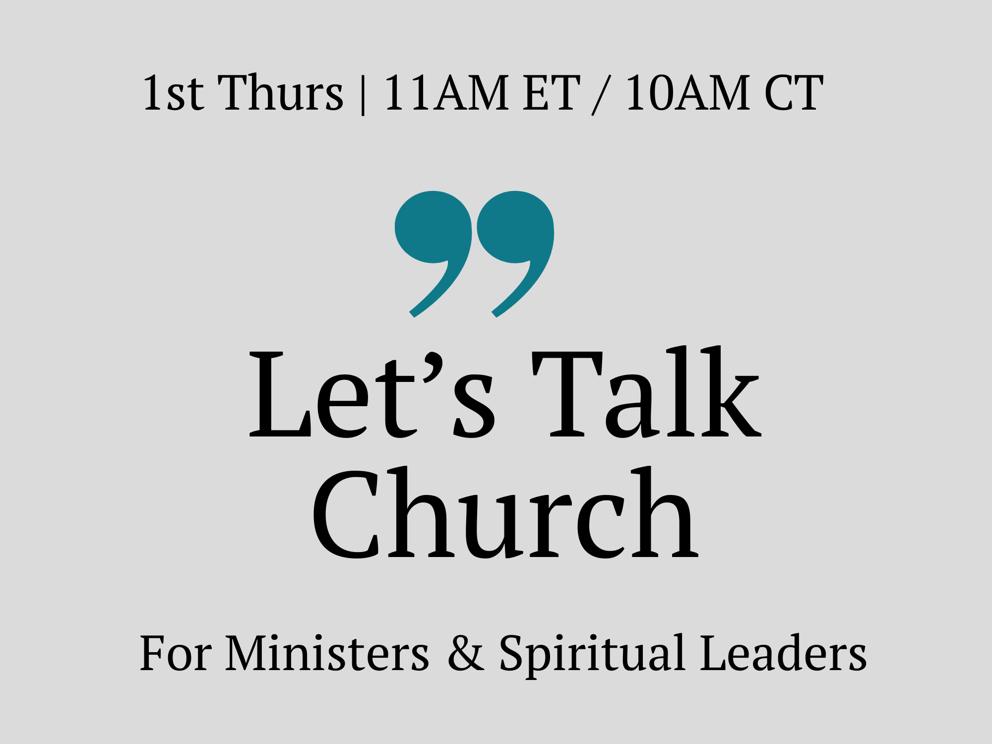 Let’s Talk Church
