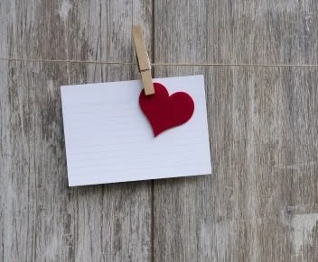 red heart on feedback form