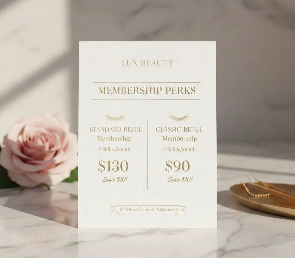 Your Lash Routine Just Got an Upgrade!

Stop playing the &ldquo;is it time for a refill?&rdquo; guessing game.
We are so excited to launch our Lash Refill
Memberships the easiest way to keep your flutter flawless while saving money every single month