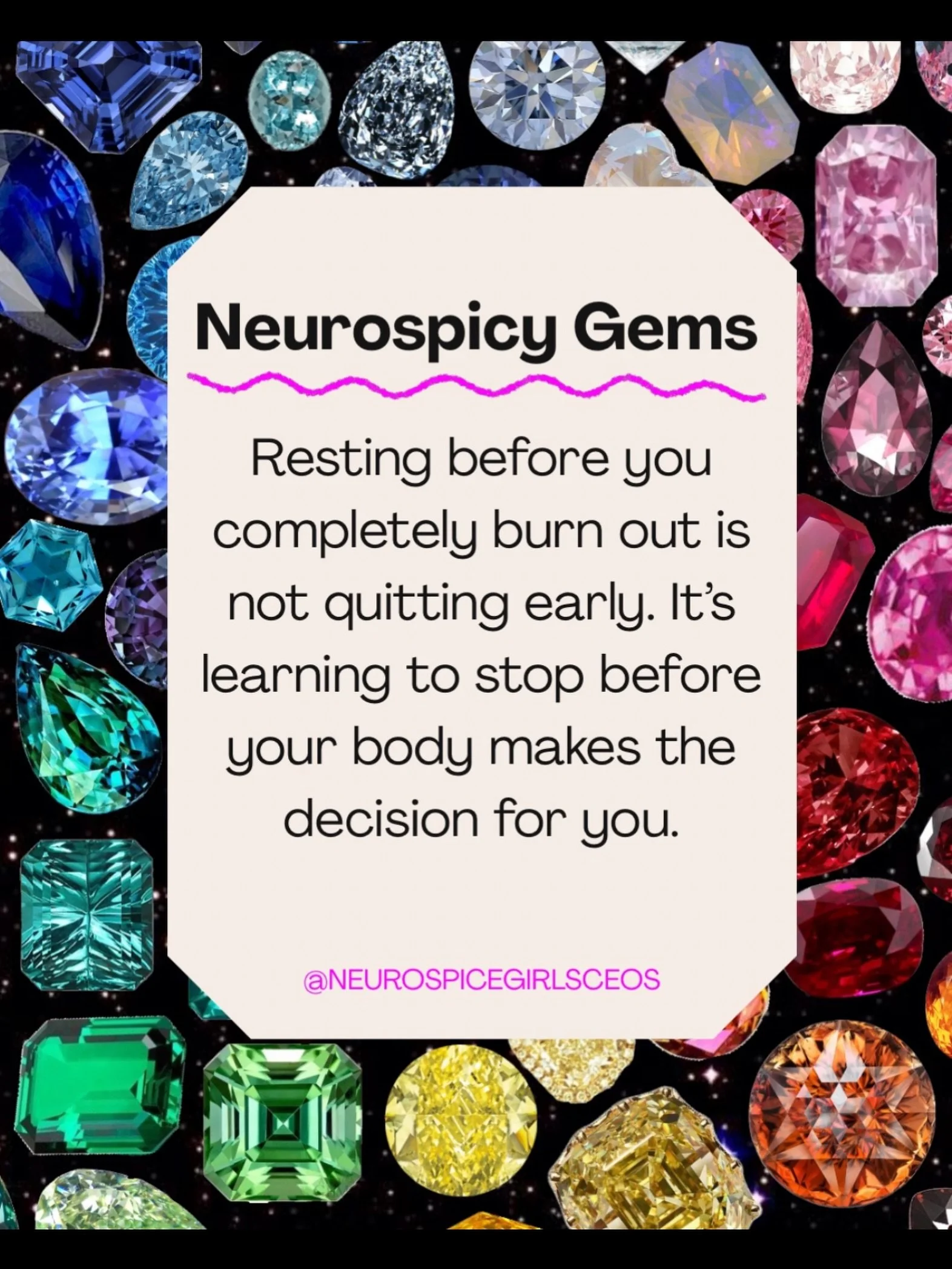 Welcome to this week&rsquo;s Neurospicy Gems&hellip; 💎

Rest isn&rsquo;t something you have to earn by reaching complete exhaustion. Learning to pause before your body forces you to stop isn&rsquo;t quitting, it&rsquo;s part of building a life and b
