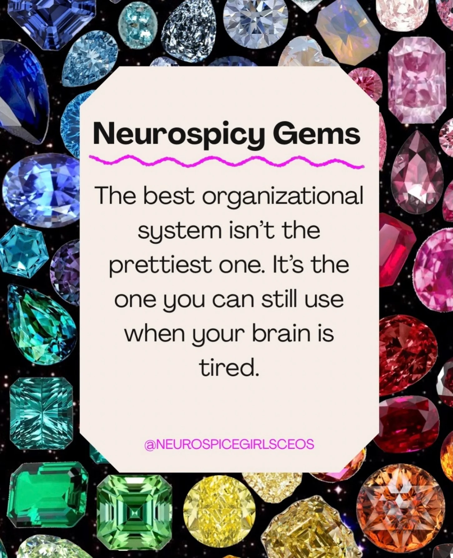 Welcome to this week&rsquo;s Neurospicy Gems&hellip; 💎

We love a cute planner and a perfectly color-coded system as much as anyone. But the best organizational system is the one you&rsquo;ll actually use, especially when your brain is tired and you
