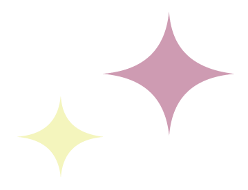 Two stylized star shapes, one purple and one yellow.