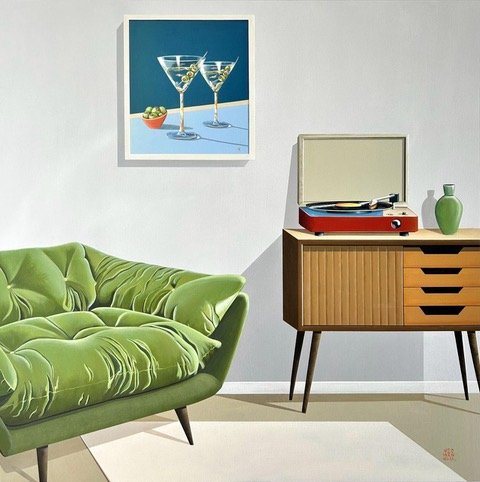 The green sofa