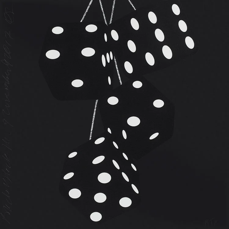 Black Black Fuzzy Dice