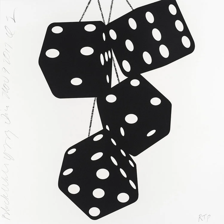 Black White Fuzzy Dice