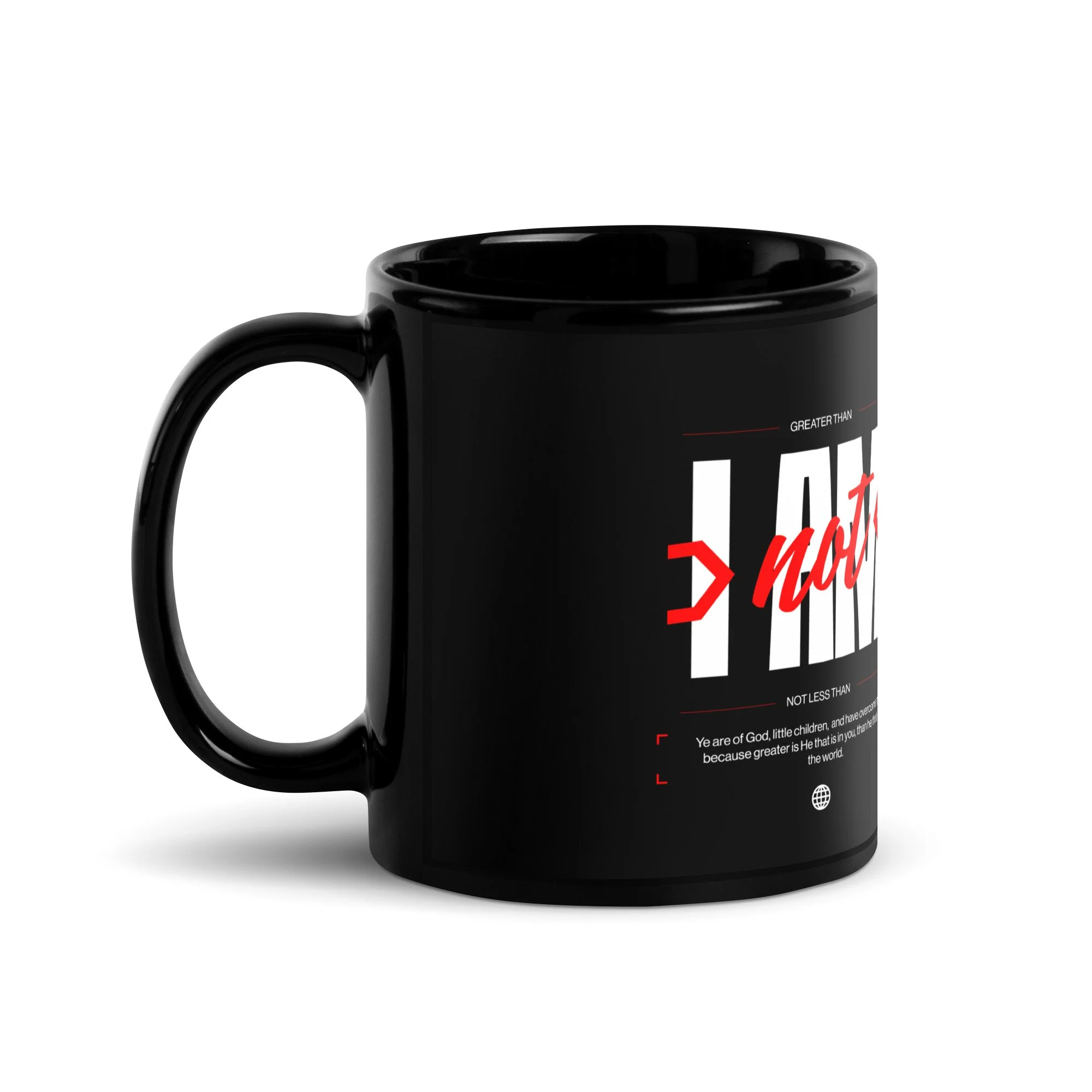 > not < - Black Glossy Mug