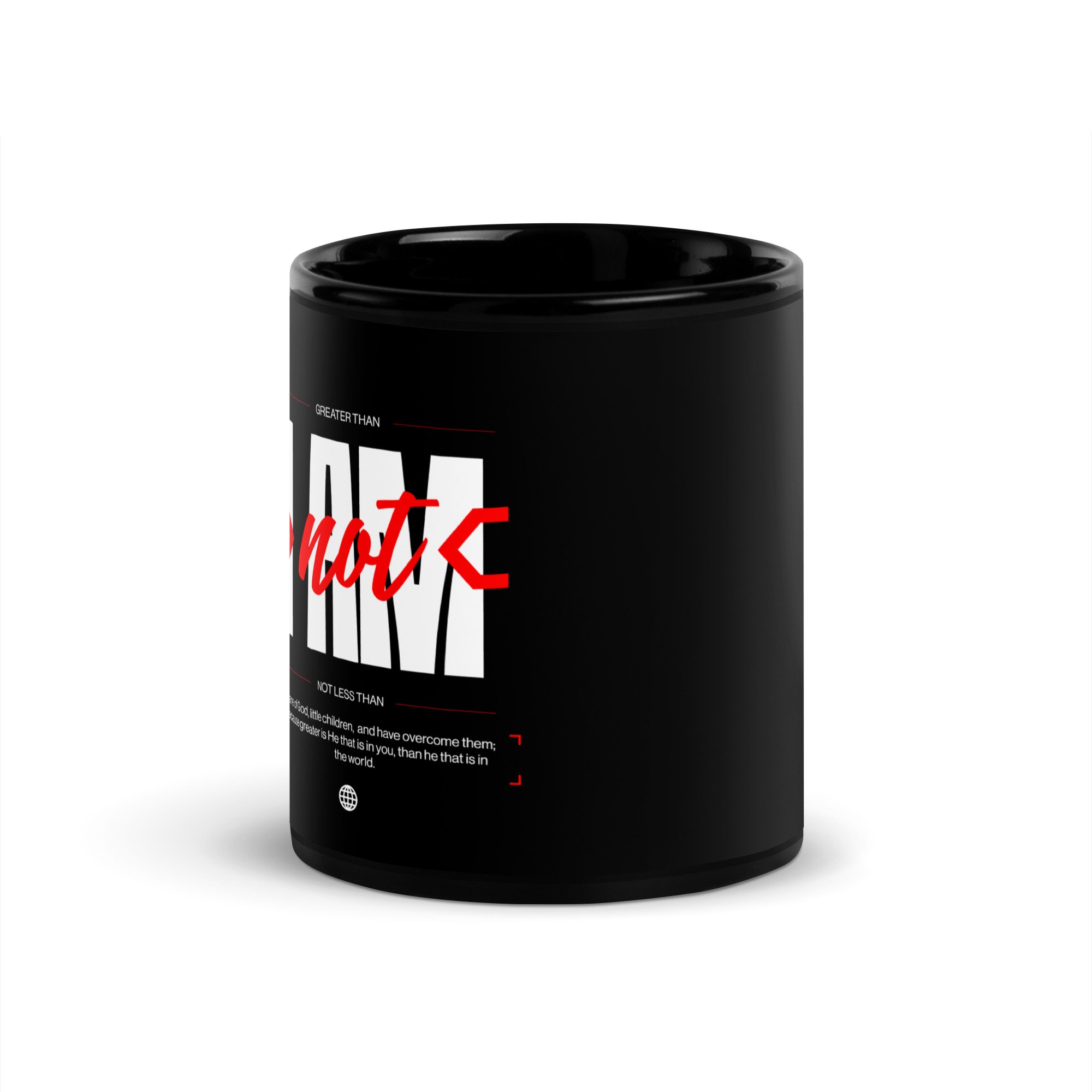 > not < - Black Glossy Mug