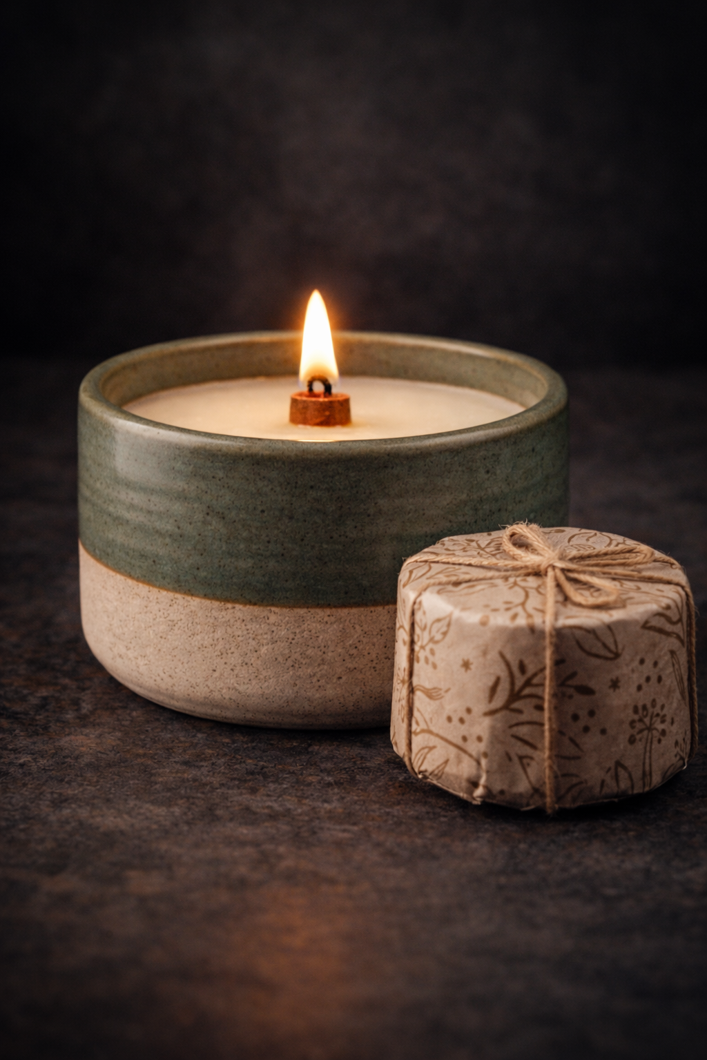 Ceramic Candle with Wax Refill