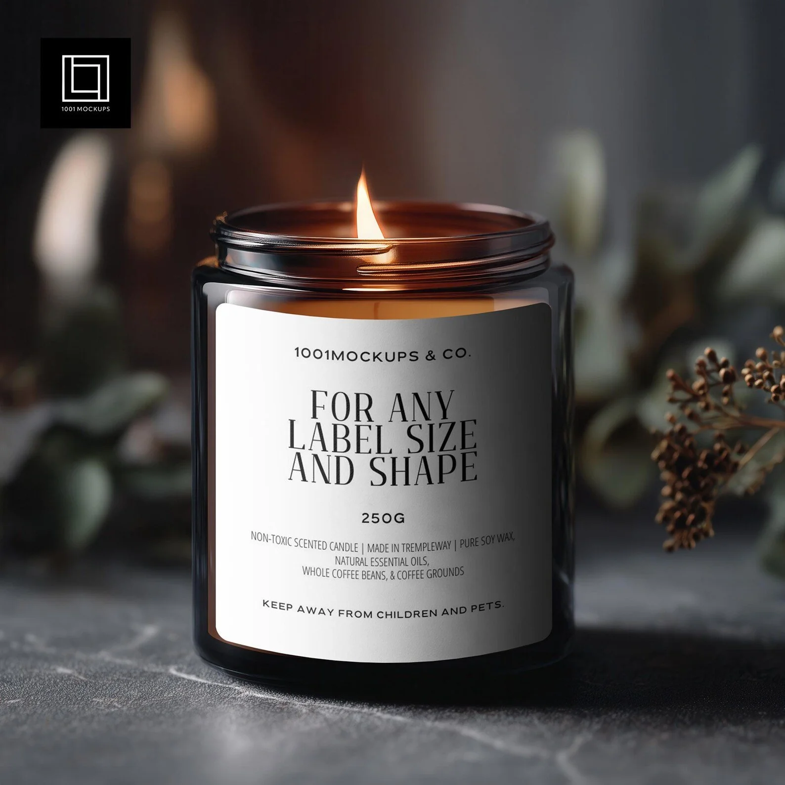 Dark Skies Over Sycamore Gap - Dark Amber Glass Jar Candle