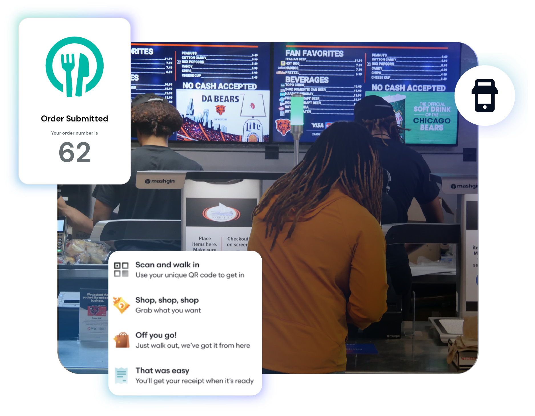 Dining area in stadium