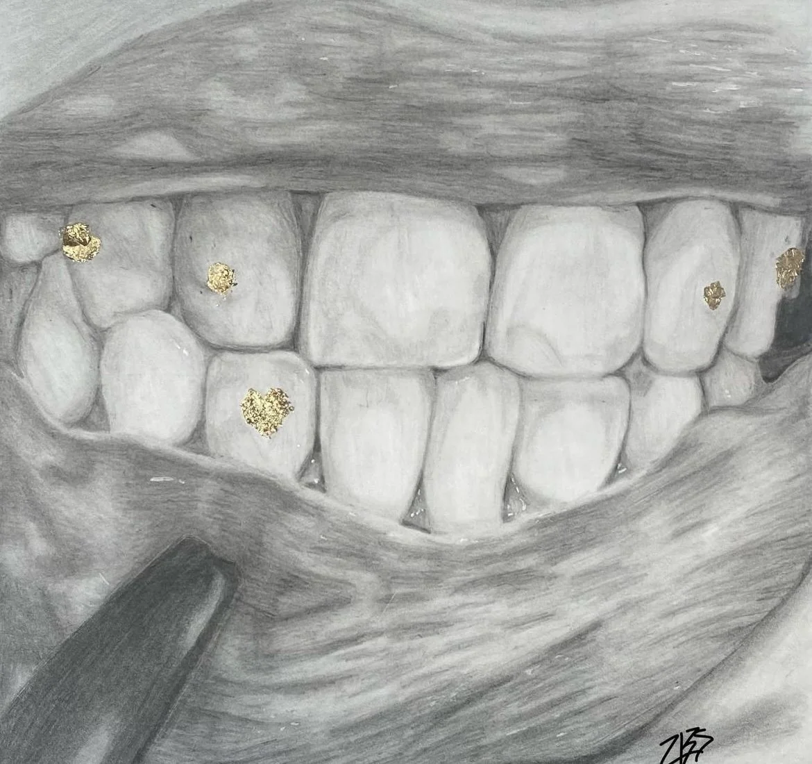Graphite Pencil & Gold Leaf