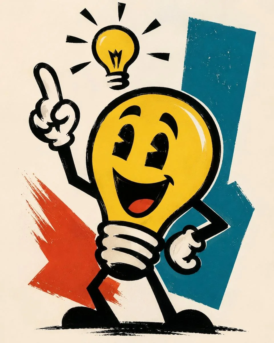 Picture of a lightbulb with a lightbulb idea