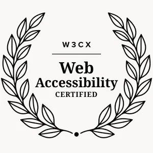 Laurel wreath badge for W3Cx Web Accessibility certification
