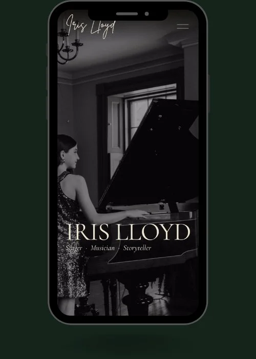 Iris Lloyd website design on mobile device