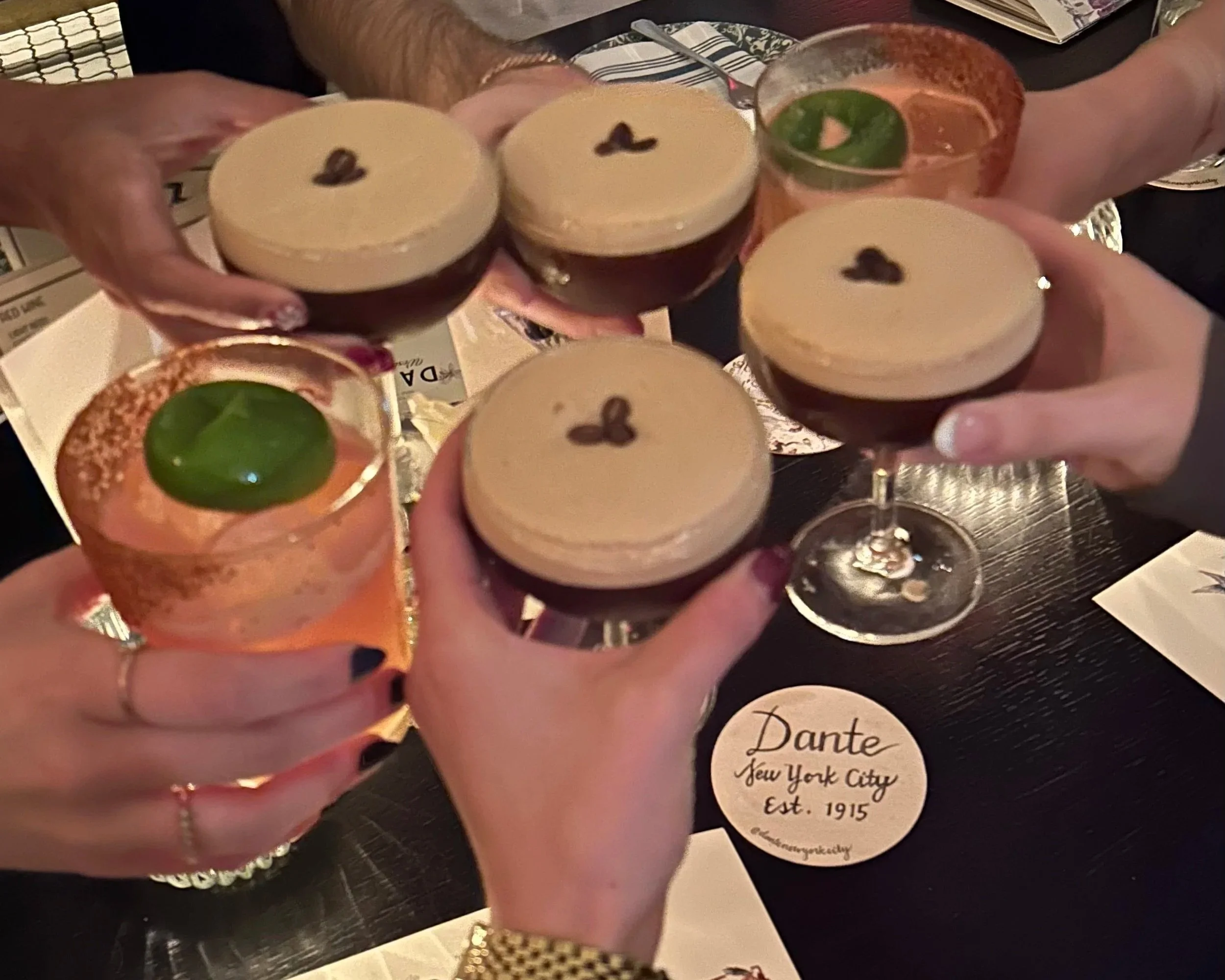 World famous espresso martinis from dinner in the West Village.