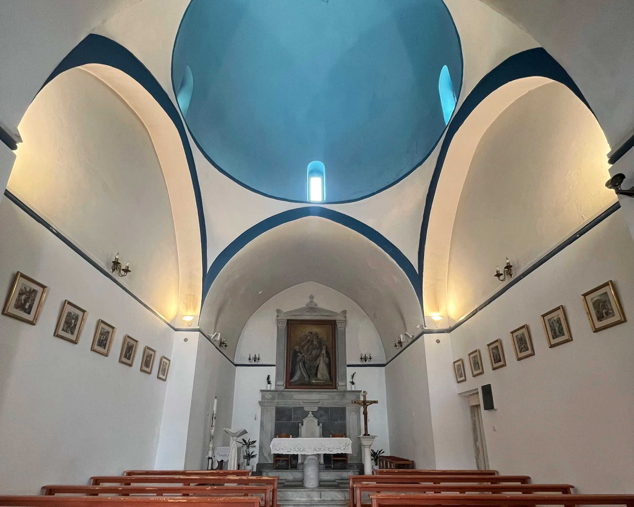 Inside of a chapel in Mykonos.