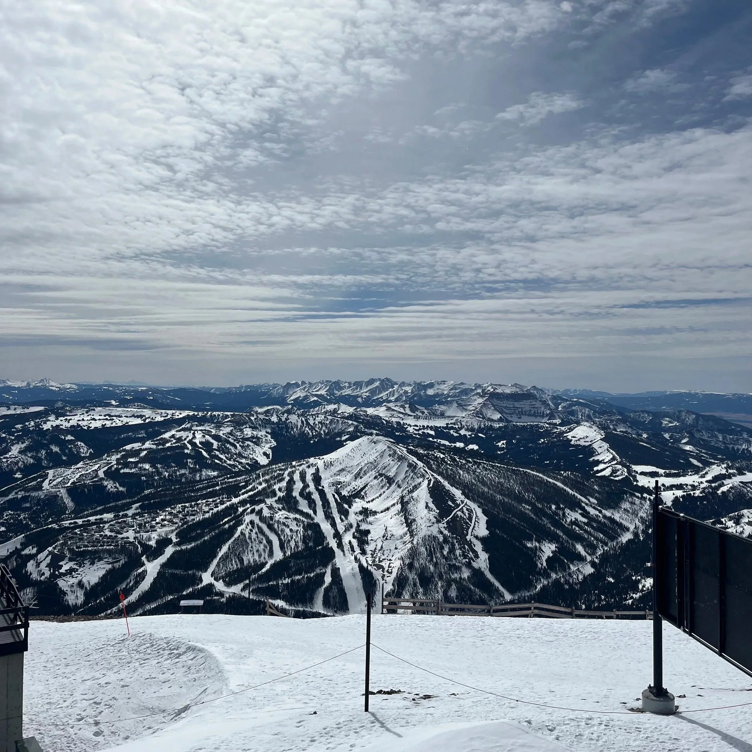 View of a mountain range from the summit.