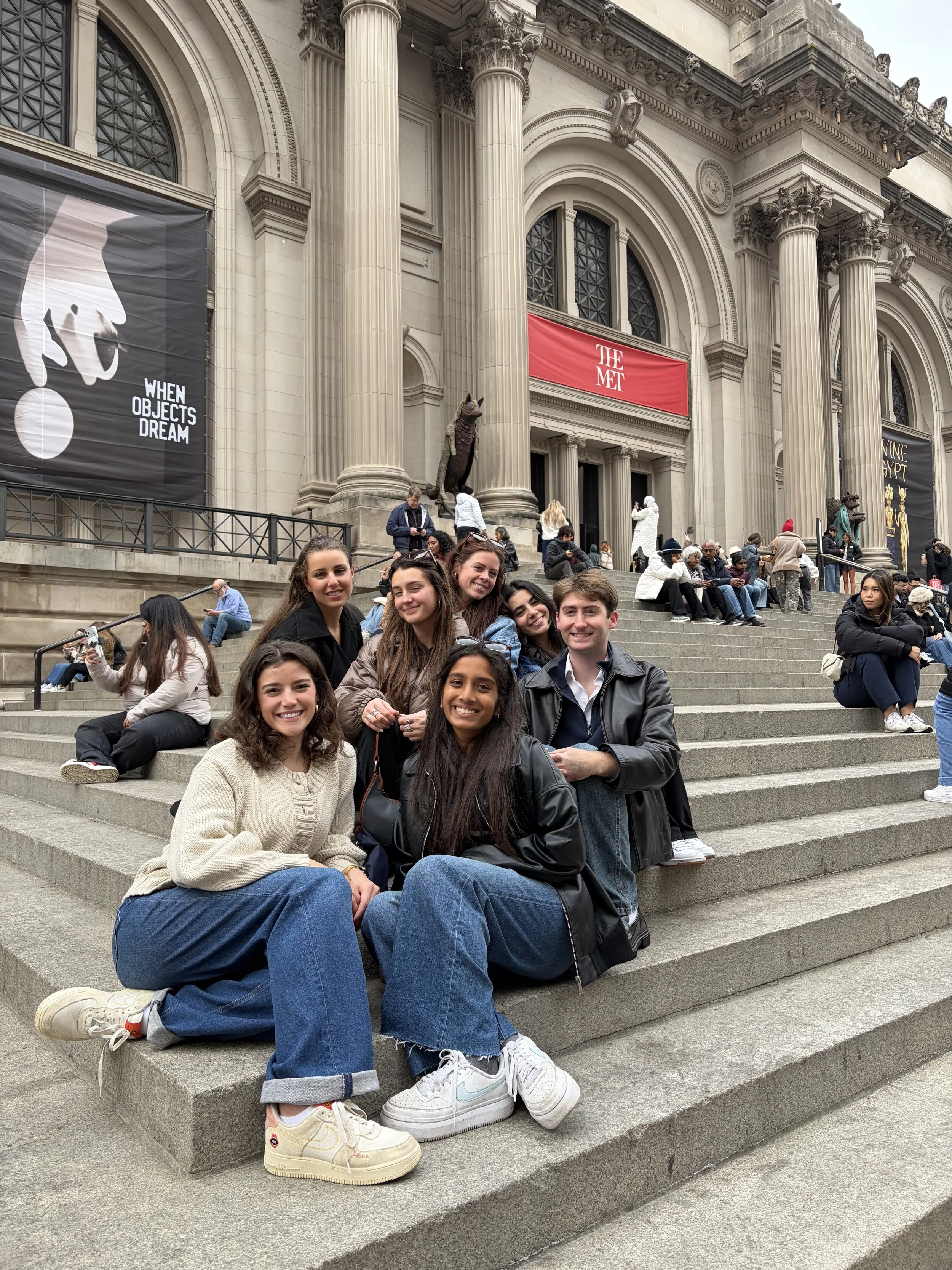 My friends and I on the steps of The Met Museum.