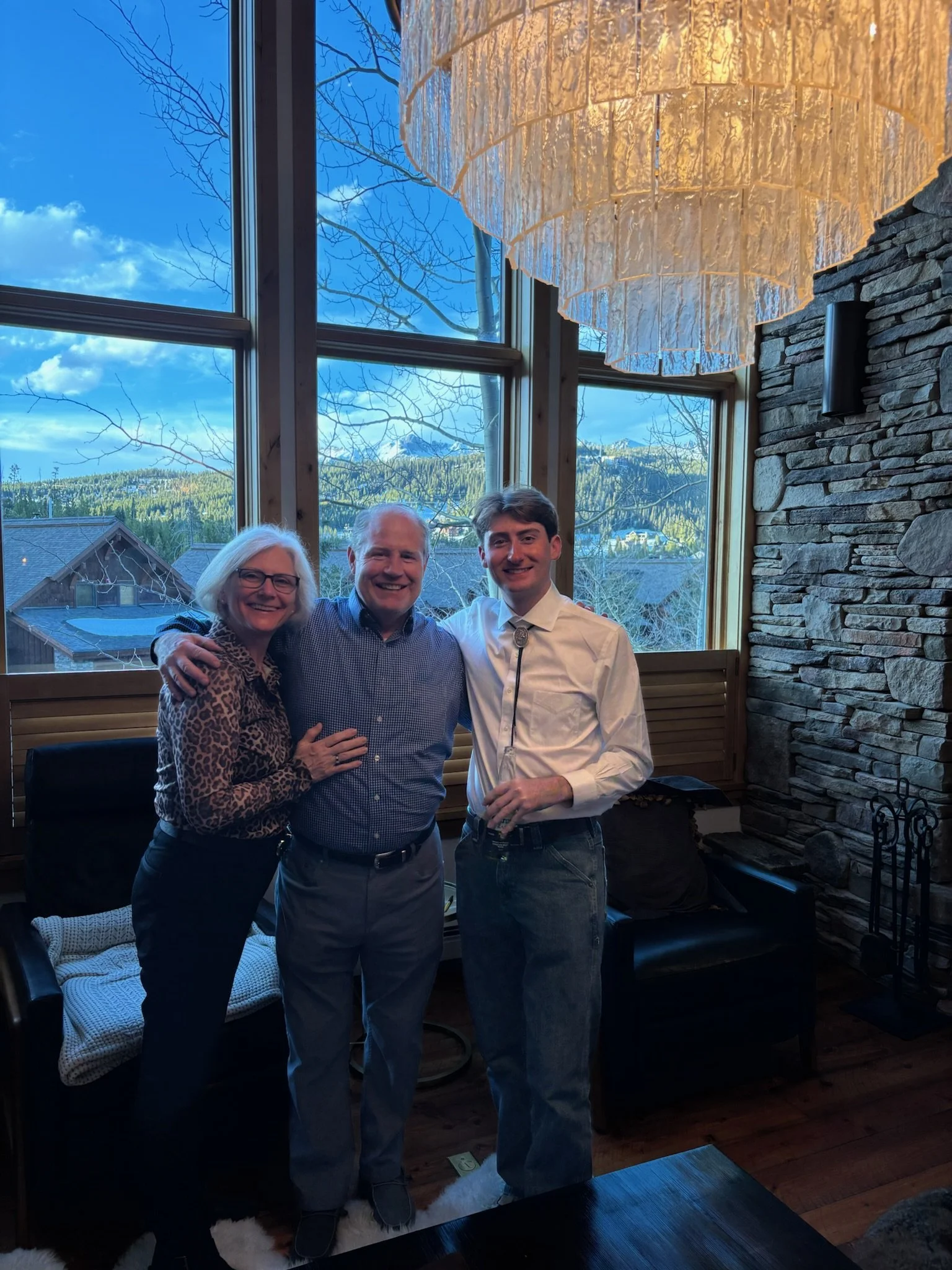 Me, my mom, and my dad before my moms birthday dinner.