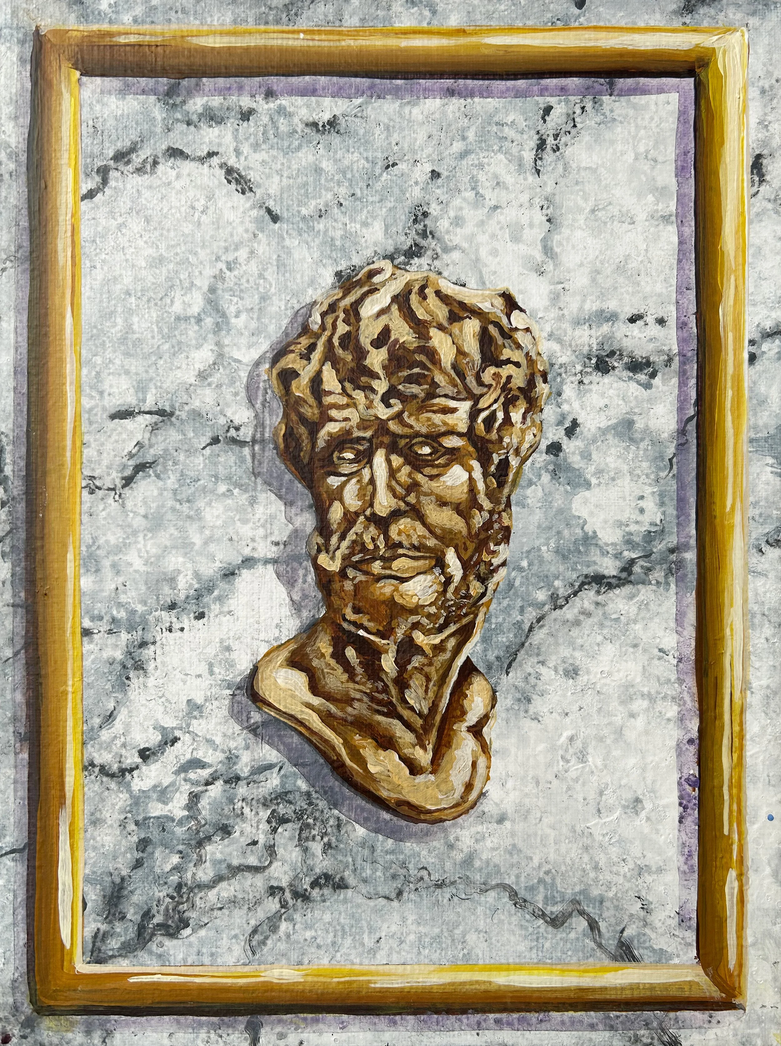 Marcus Aurelius (Gold on Marble Study)
Acrylic on Canvas
12" x 9"
2025