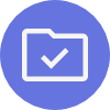 Icon of a folder with a checkmark
